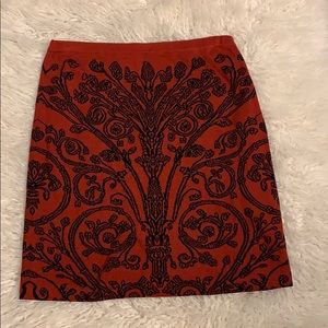 Elegant Red and Black Patterned Skirt